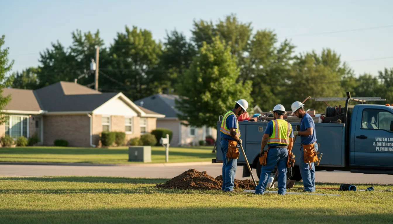 Residential water line and bathroom plumbing service in Broken Arrow, OK